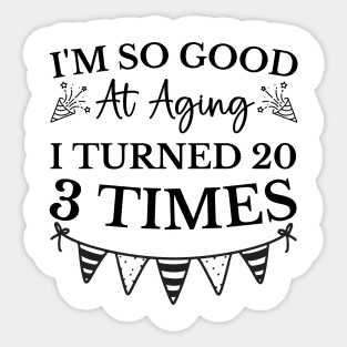 Funny vintage happy 60th birthday women wife 60 year old Sticker